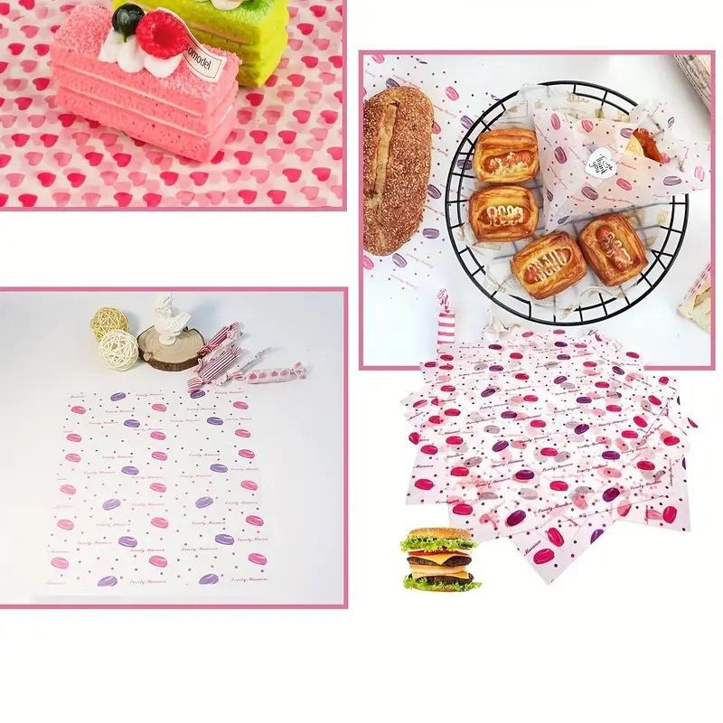 Food Snacks Basket - Цветная узорчатая вощеная бумага, 50 шт.,