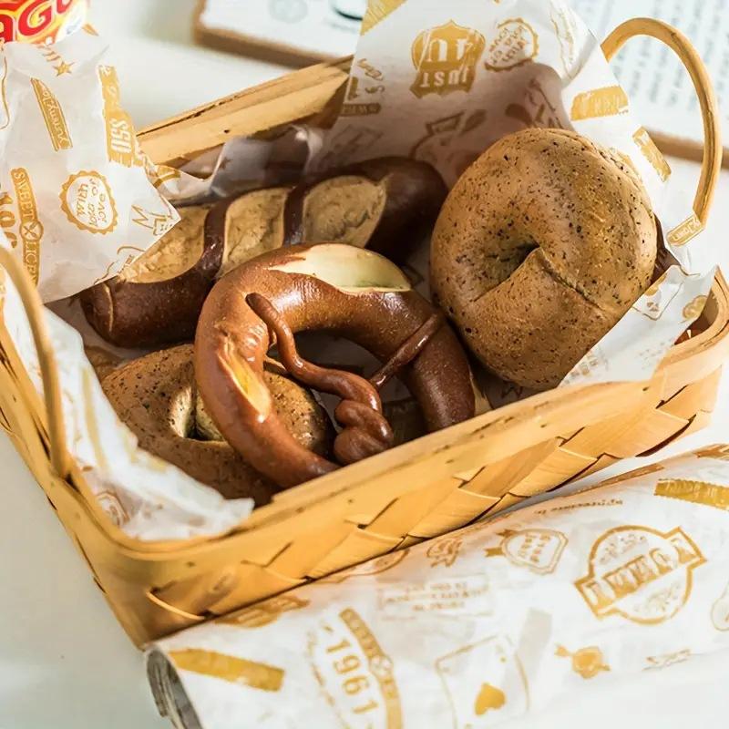 Цветная узорчатая вощеная бума – обзор и цена Food Snacks Basket